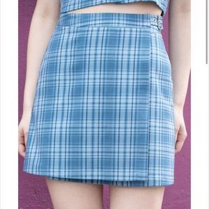 blue plaid Brandy Melville skirt